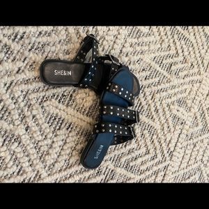Black studded sandals